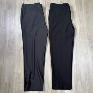 Van Heusen Men's Dress Pants Bundle of 2 Straight Fit Black & Gray 40x32